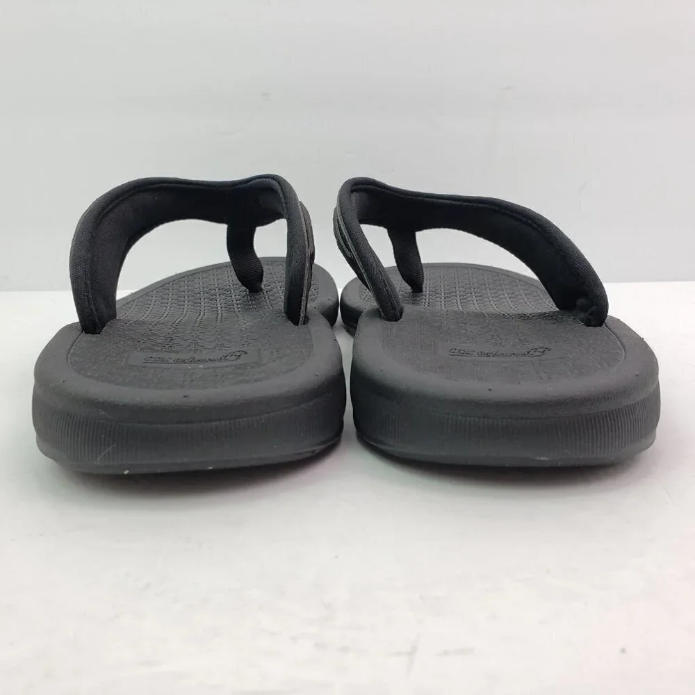 NEW KS Island Mens Size 10W Black Slip On Casual Thong Flip Flop Sandals 13173